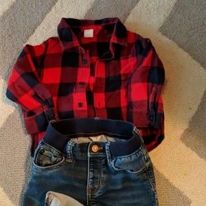 Baby GAP Buffalo Plaid Cozy Shirt/Supersoft Jeans